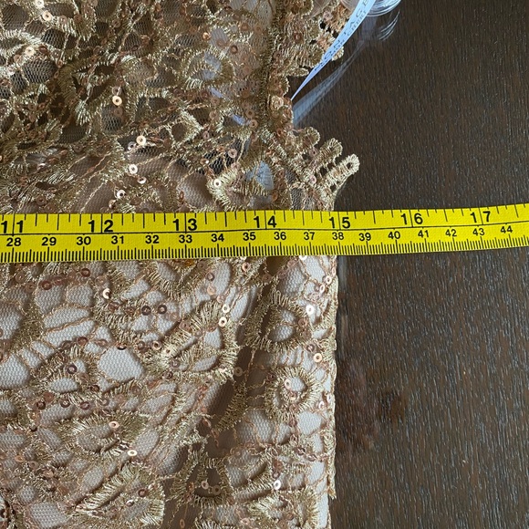 Montage by Mon Cheri Gold Sequin Lace Maxi Gown - Picture 10 of 16